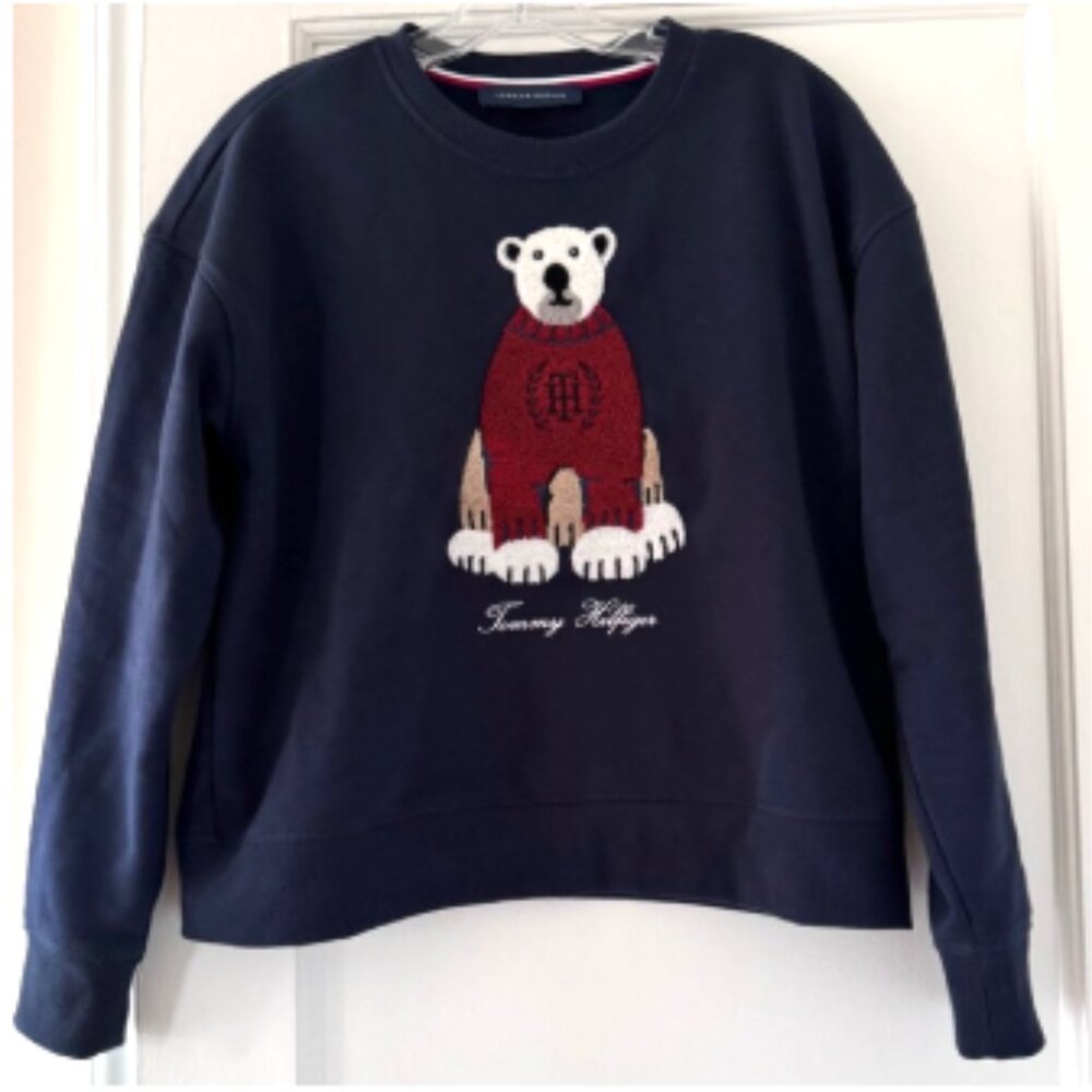 Tommy Hilfiger Red Polar Bear Sweater Preppy Academia